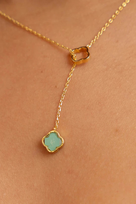 Crystal Lariat Necklace | Gold
