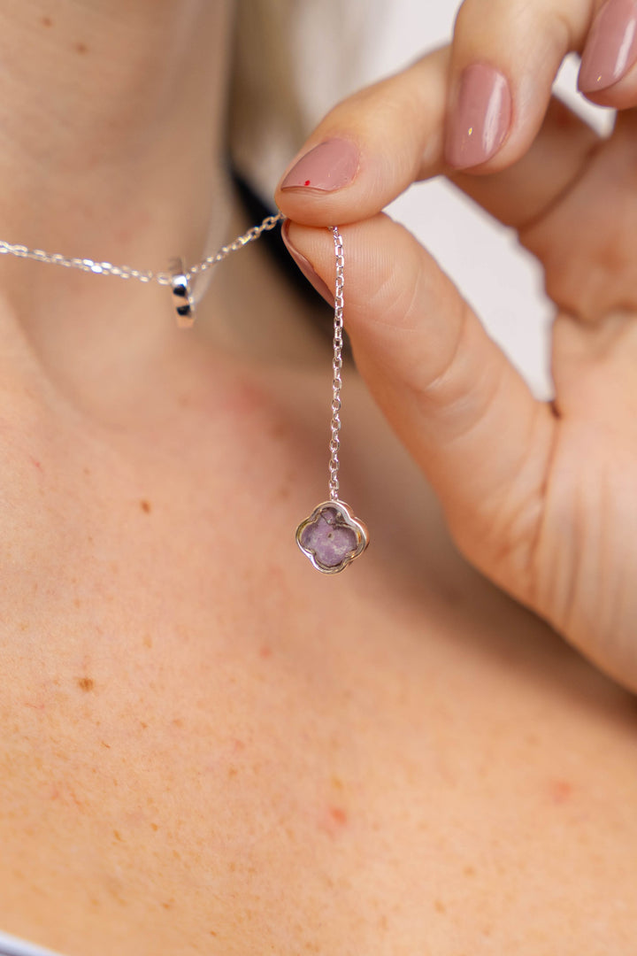 Crystal Lariat Necklace | Sterling Silver