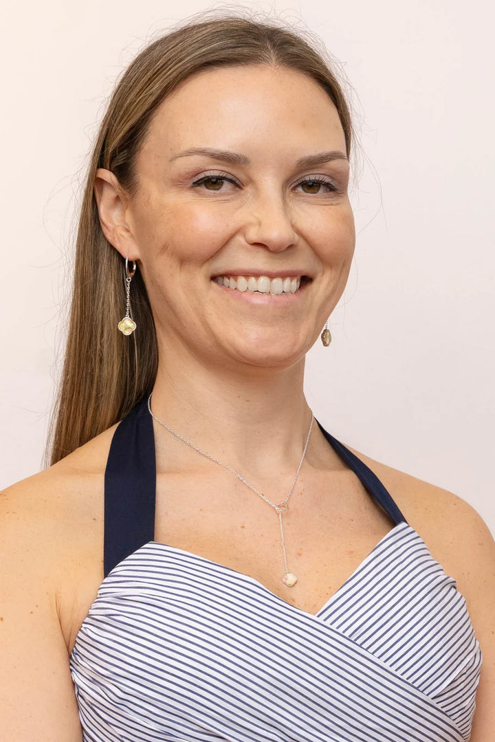 Crystal Lariat Necklace | Sterling Silver