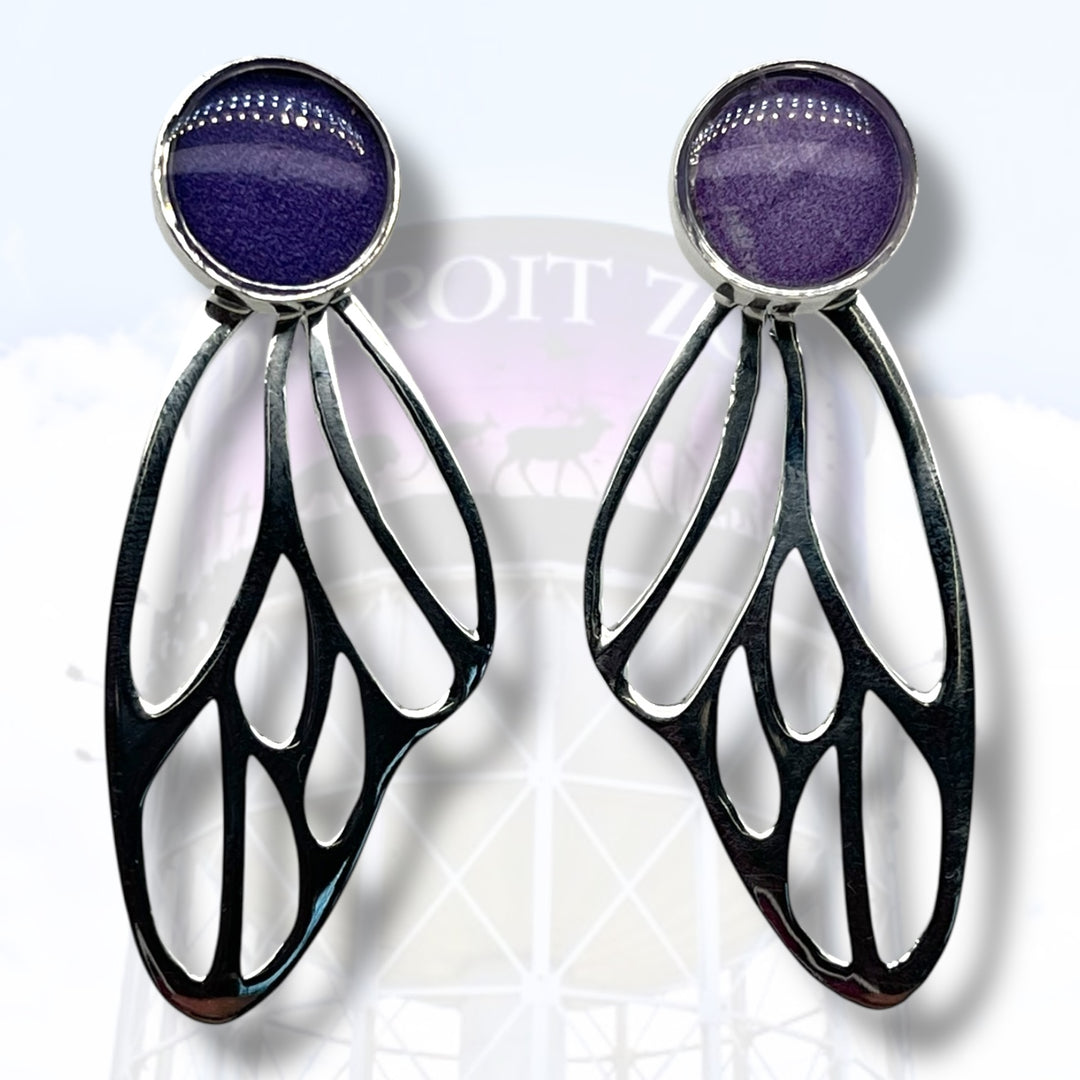Detroit Zoo Callie Butterfly Earrings | Silver