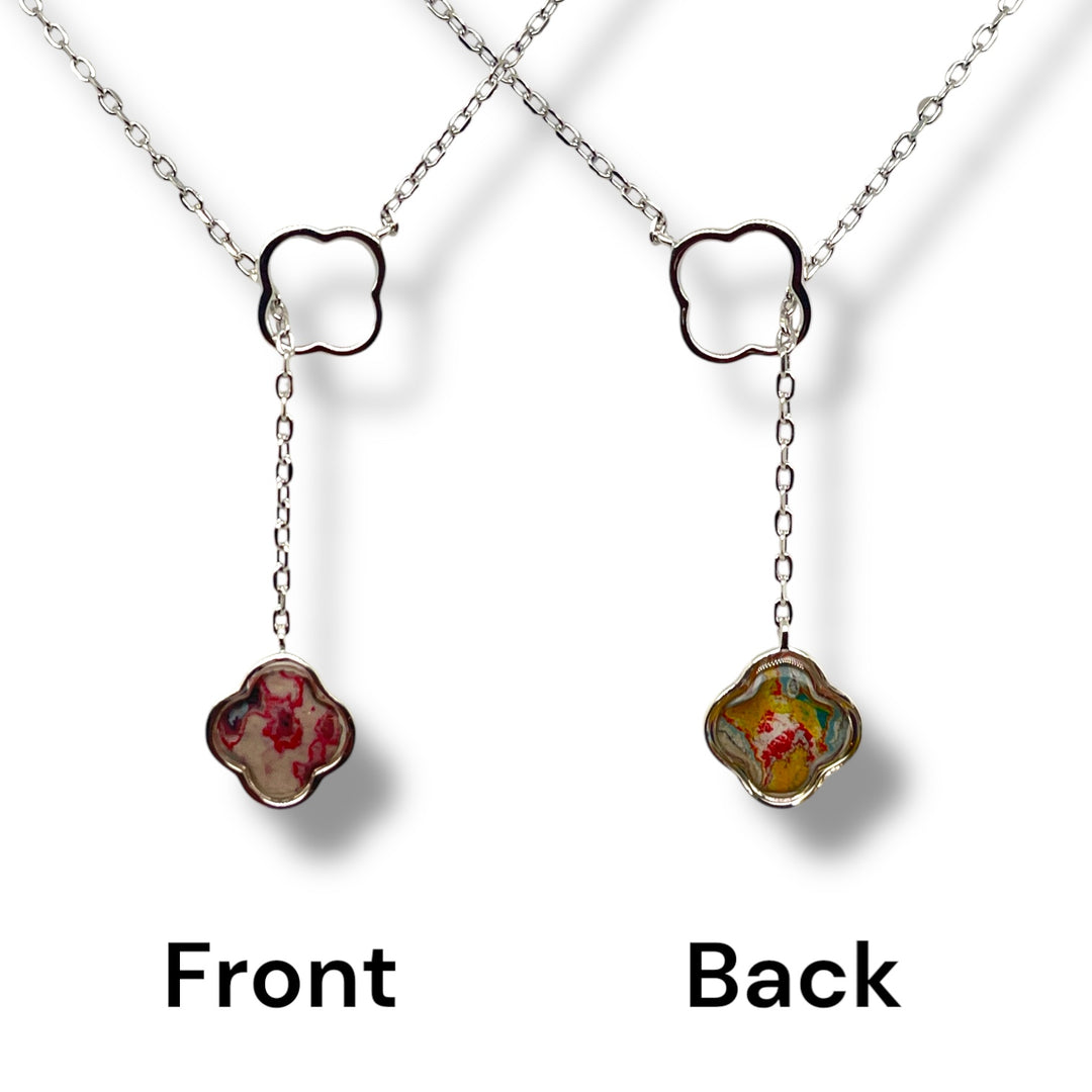 Crystal Lariat Necklace | Silver