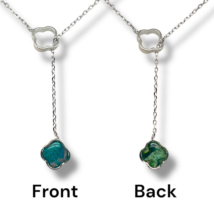 Crystal Lariat Necklace | Silver