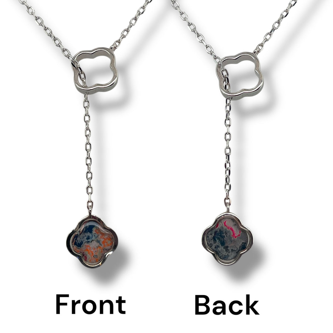 Crystal Lariat Necklace | Silver