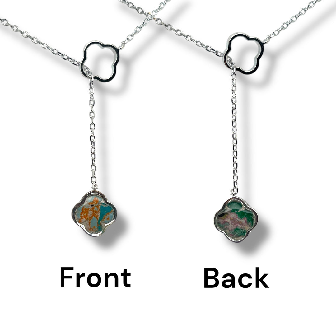 Crystal Lariat Necklace | Silver