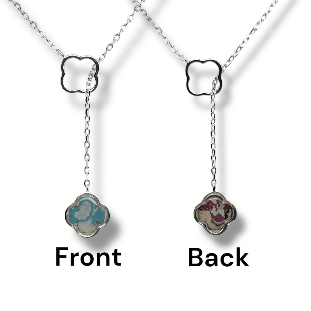 Crystal Lariat Necklace | Silver