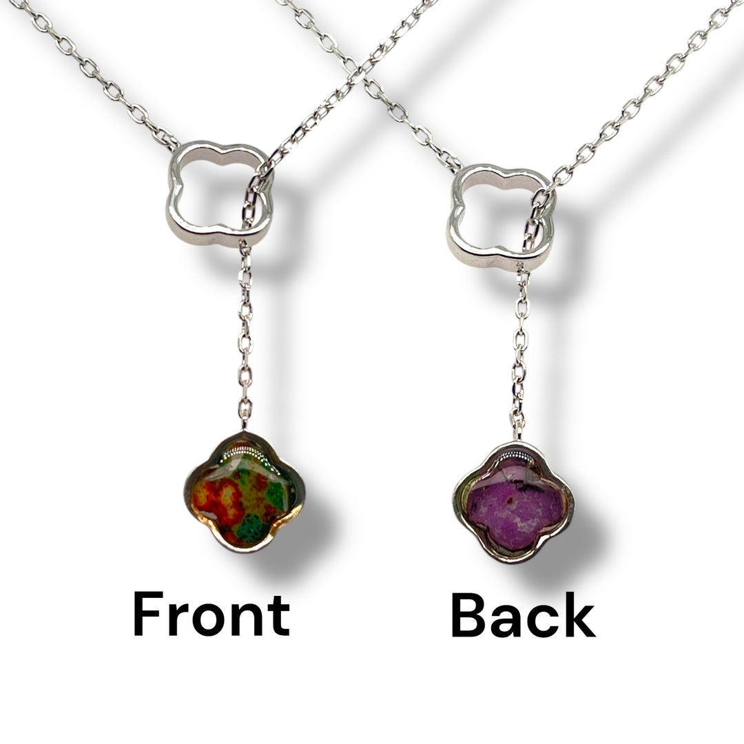 Crystal Lariat Necklace | Silver