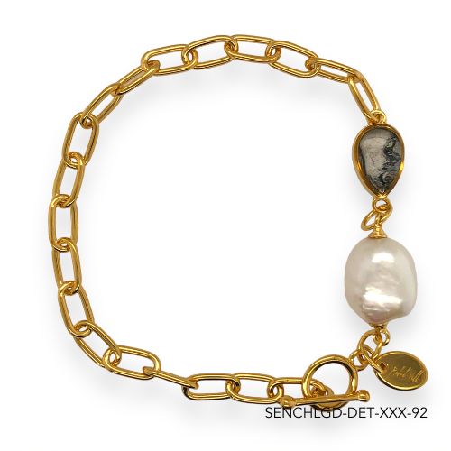 Chloe Pearl Bracelet | Gold