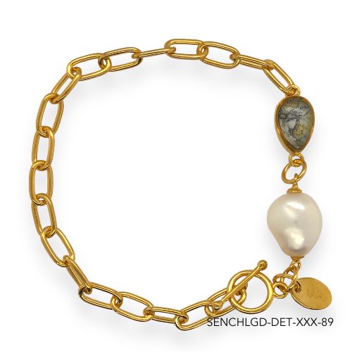 Chloe Pearl Bracelet | Gold