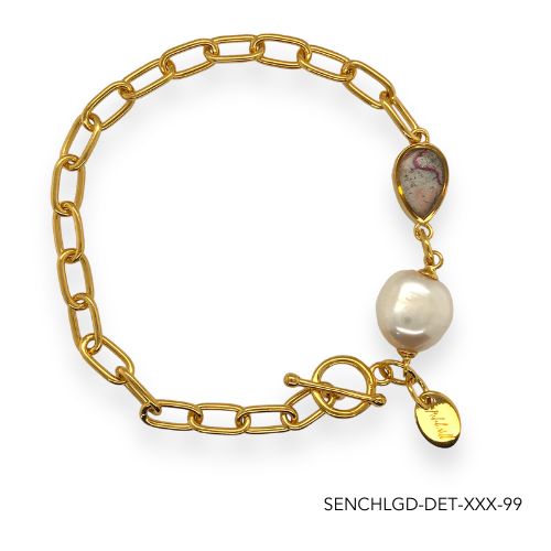 Chloe Pearl Bracelet | Gold