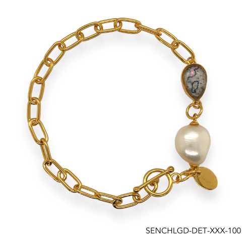 Chloe Pearl Bracelet | Gold