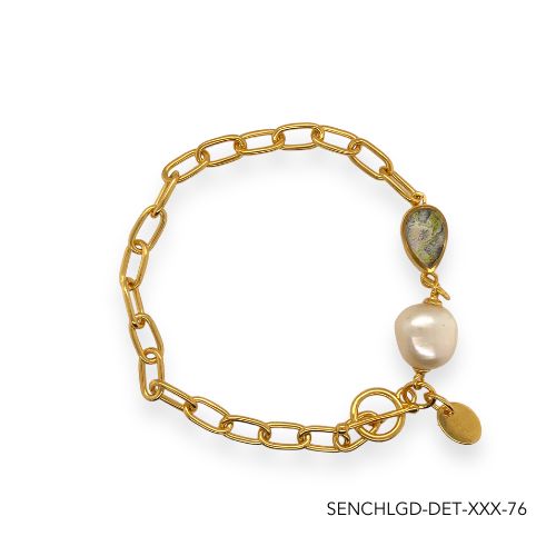 Chloe Pearl Bracelet | Gold