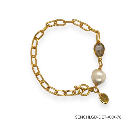 Chloe Pearl Bracelet | Gold