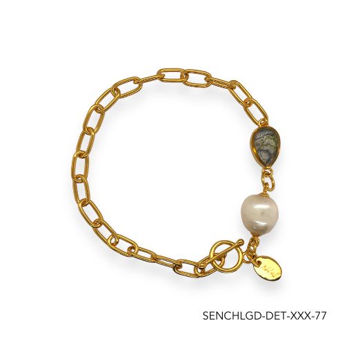 Chloe Pearl Bracelet | Gold