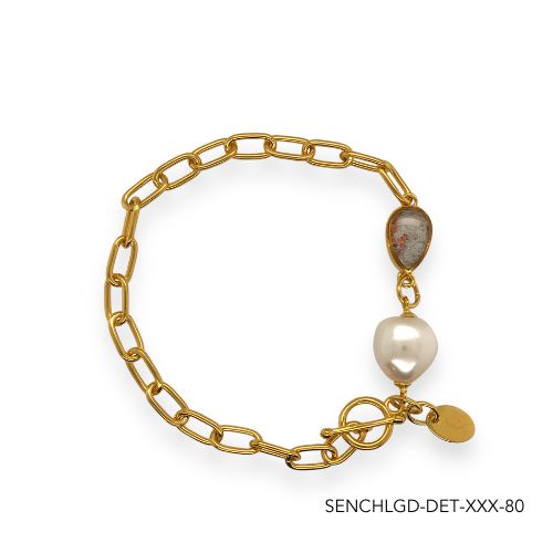 Chloe Pearl Bracelet | Gold