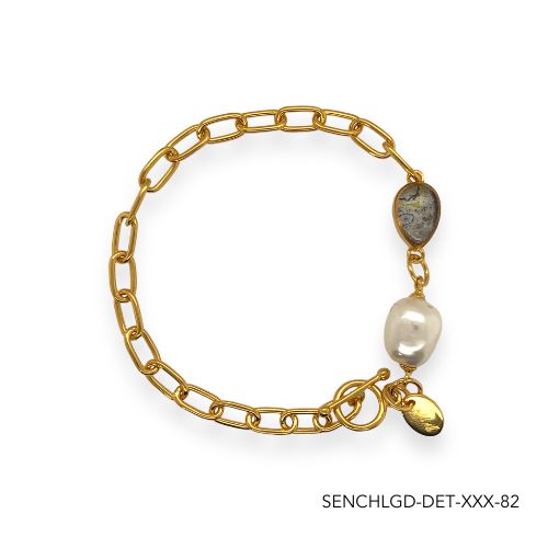 Chloe Pearl Bracelet | Gold