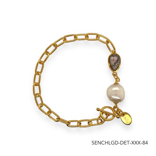 Chloe Pearl Bracelet | Gold