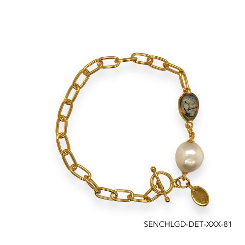 Chloe Pearl Bracelet | Gold