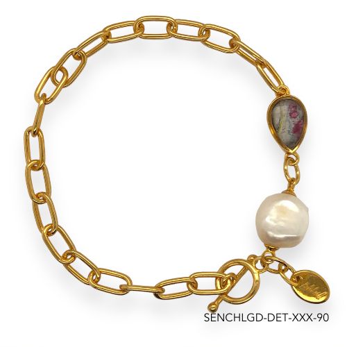 Chloe Pearl Bracelet | Gold