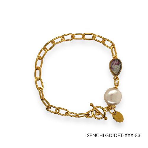 Chloe Pearl Bracelet | Gold