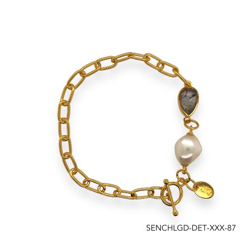 Chloe Pearl Bracelet | Gold