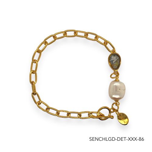 Chloe Pearl Bracelet | Gold