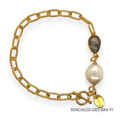 Chloe Pearl Bracelet | Gold