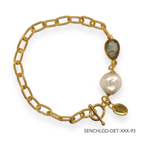 Chloe Pearl Bracelet | Gold