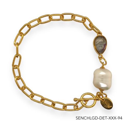 Chloe Pearl Bracelet | Gold