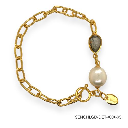 Chloe Pearl Bracelet | Gold