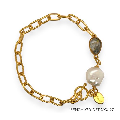Chloe Pearl Bracelet | Gold