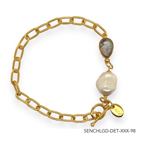Chloe Pearl Bracelet | Gold