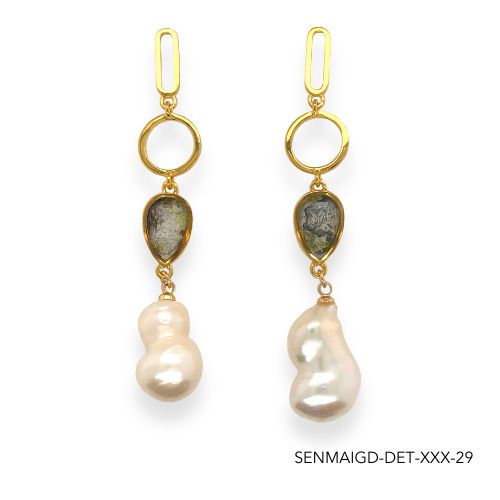 Maria Pearl Earrings | Gold