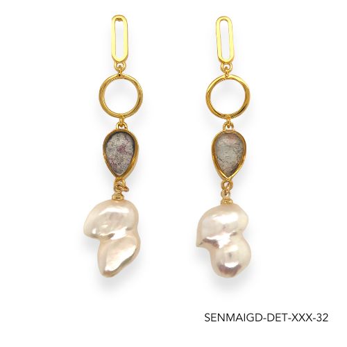 Maria Pearl Earrings | Gold