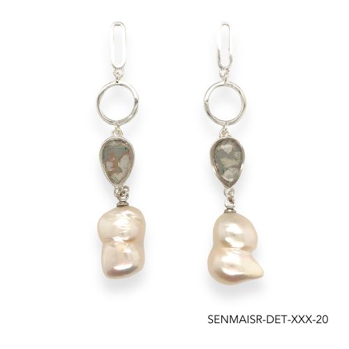 Maria Pearl Earrings | Silver