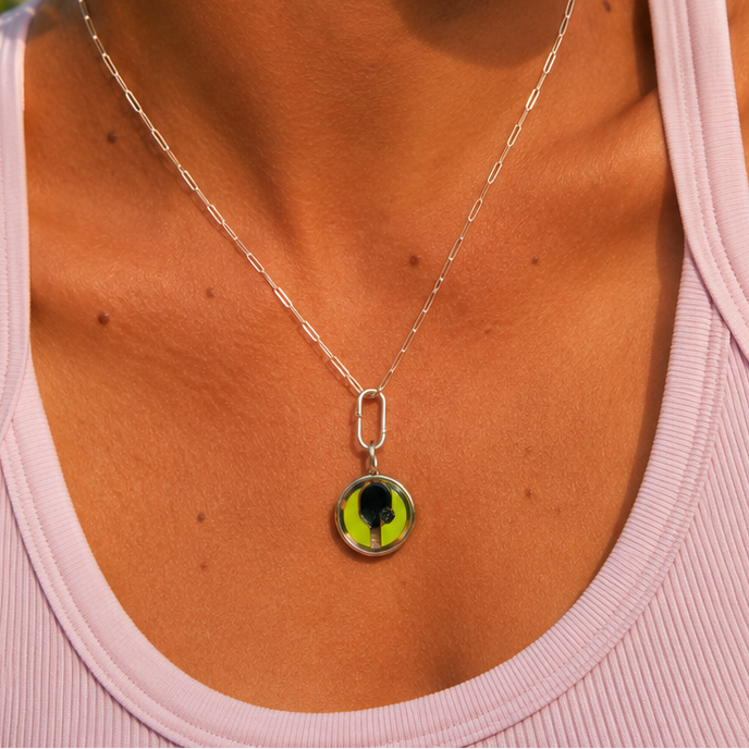Pickleball Charm | Silver & Gold