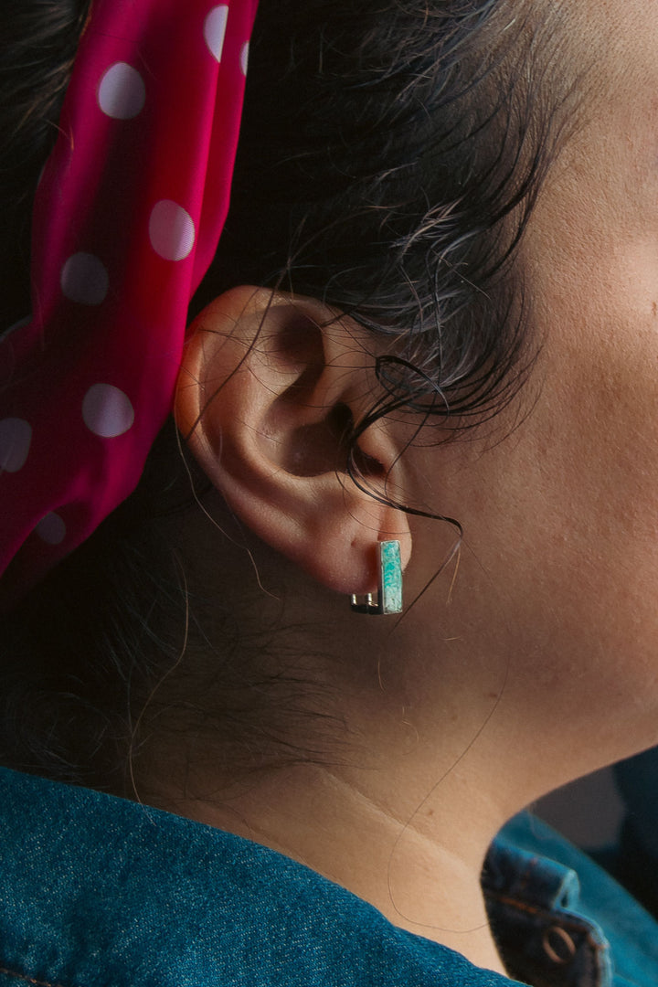Beatrice Huggie Earrings | Silver