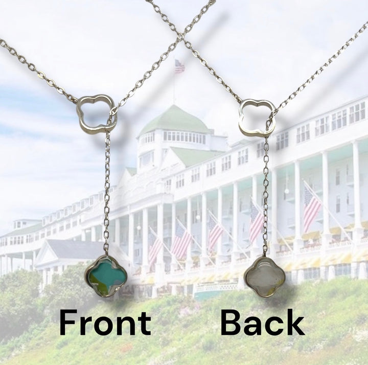 Crystal Lariat Necklace | Silver