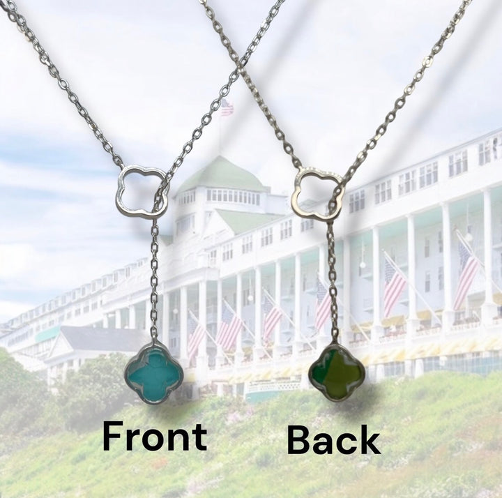 Crystal Lariat Necklace | Silver