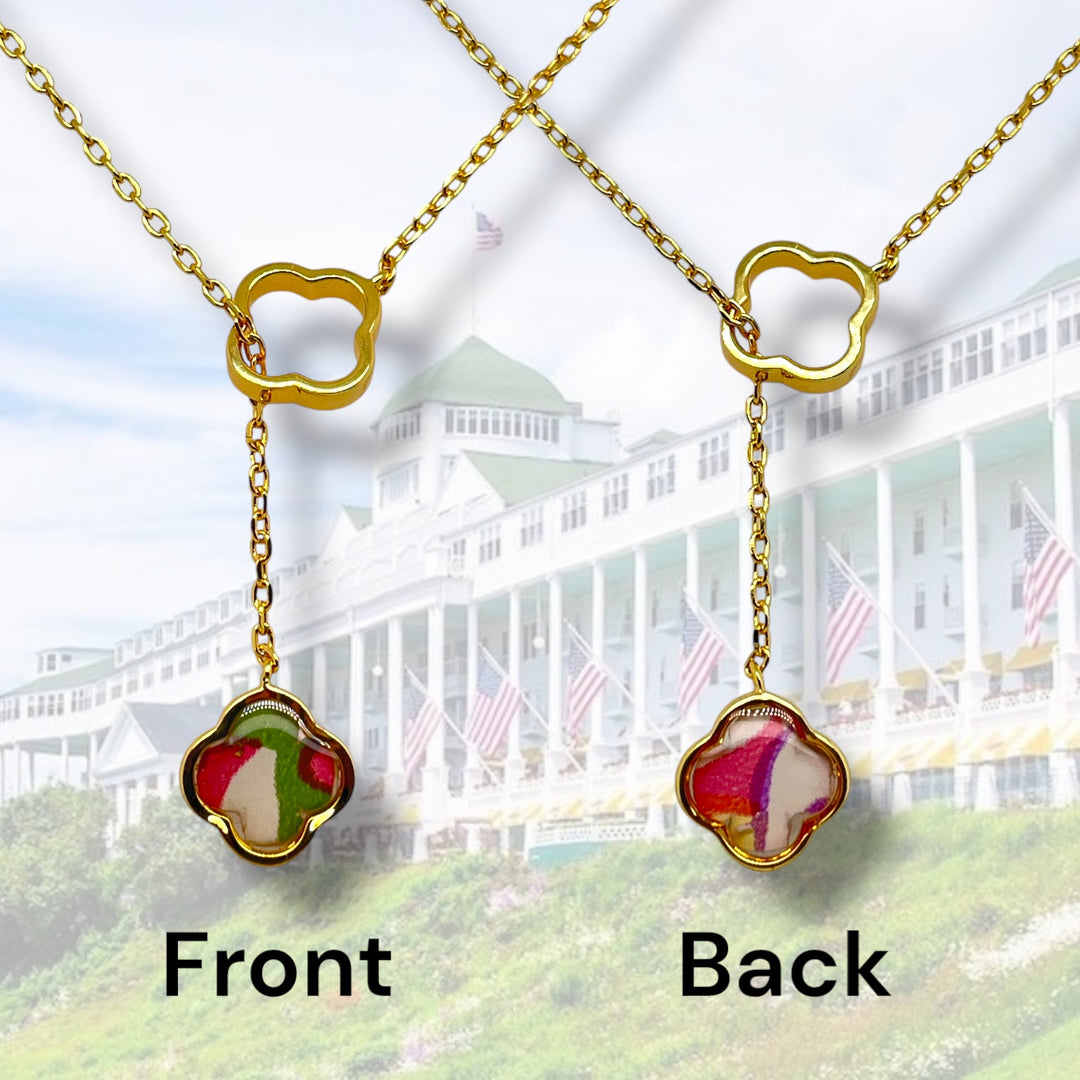 Crystal Lariat Necklace | Gold