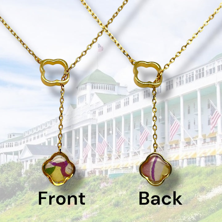 Crystal Lariat Necklace | Gold