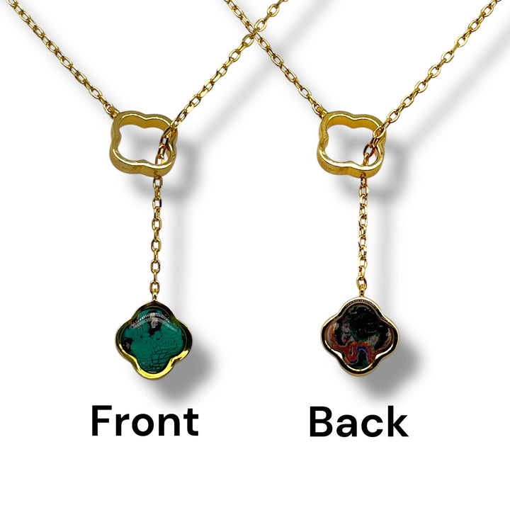 Crystal Lariat Necklace | Gold