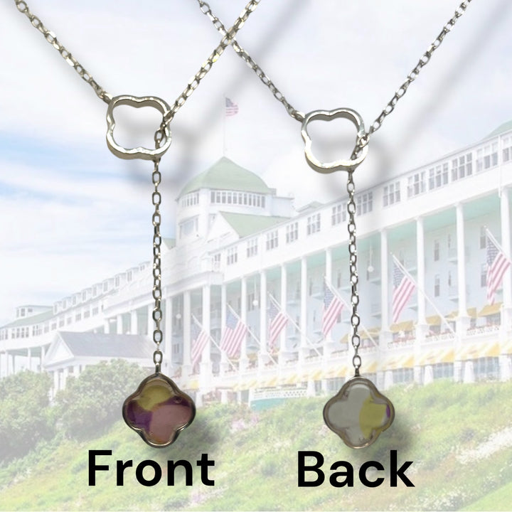 Crystal Lariat Necklace | Silver