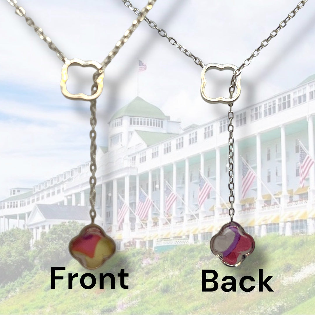 Crystal Lariat Necklace | Silver