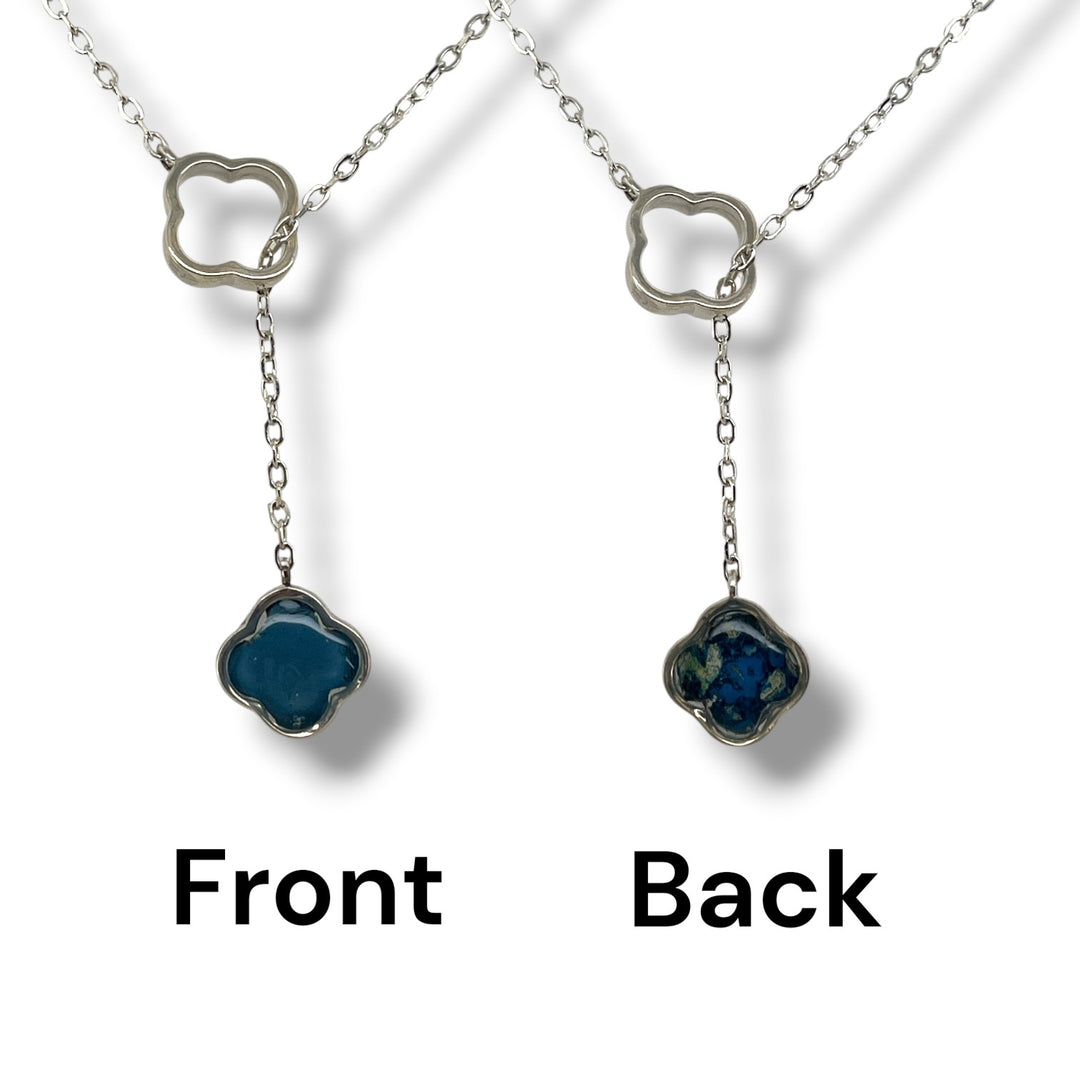 Crystal Lariat Necklace | Silver