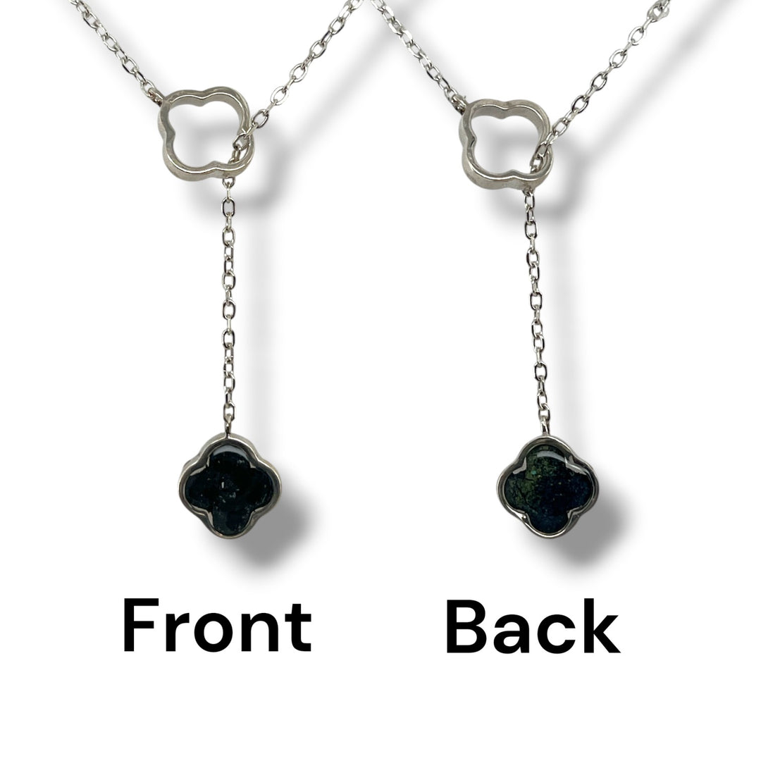 Crystal Lariat Necklace | Silver