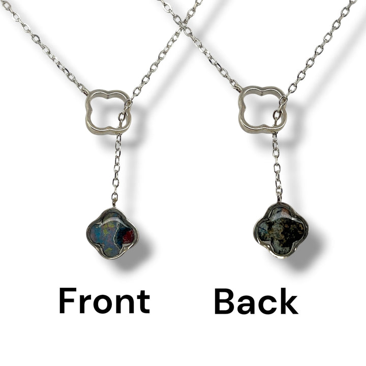 Crystal Lariat Necklace | Silver