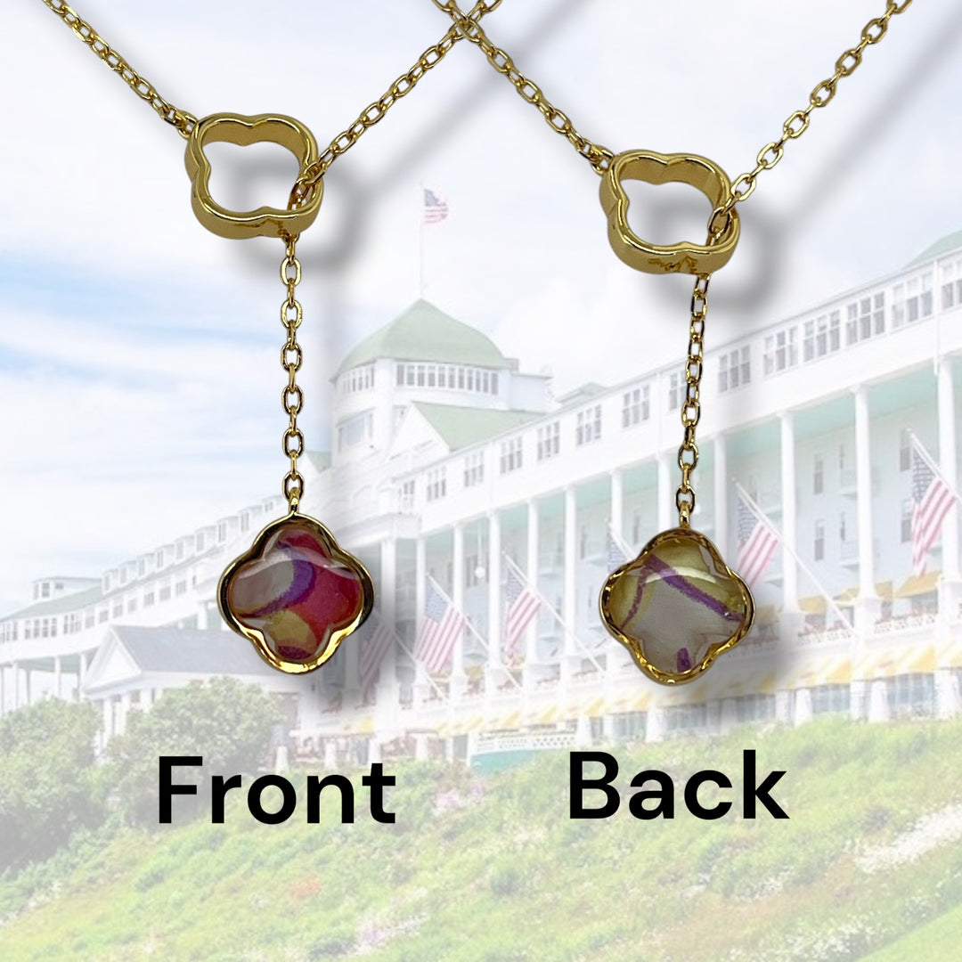 Crystal Lariat Necklace | Gold