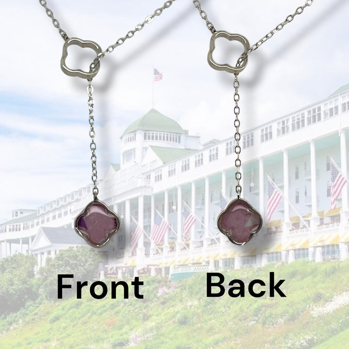 Crystal Lariat Necklace | Silver