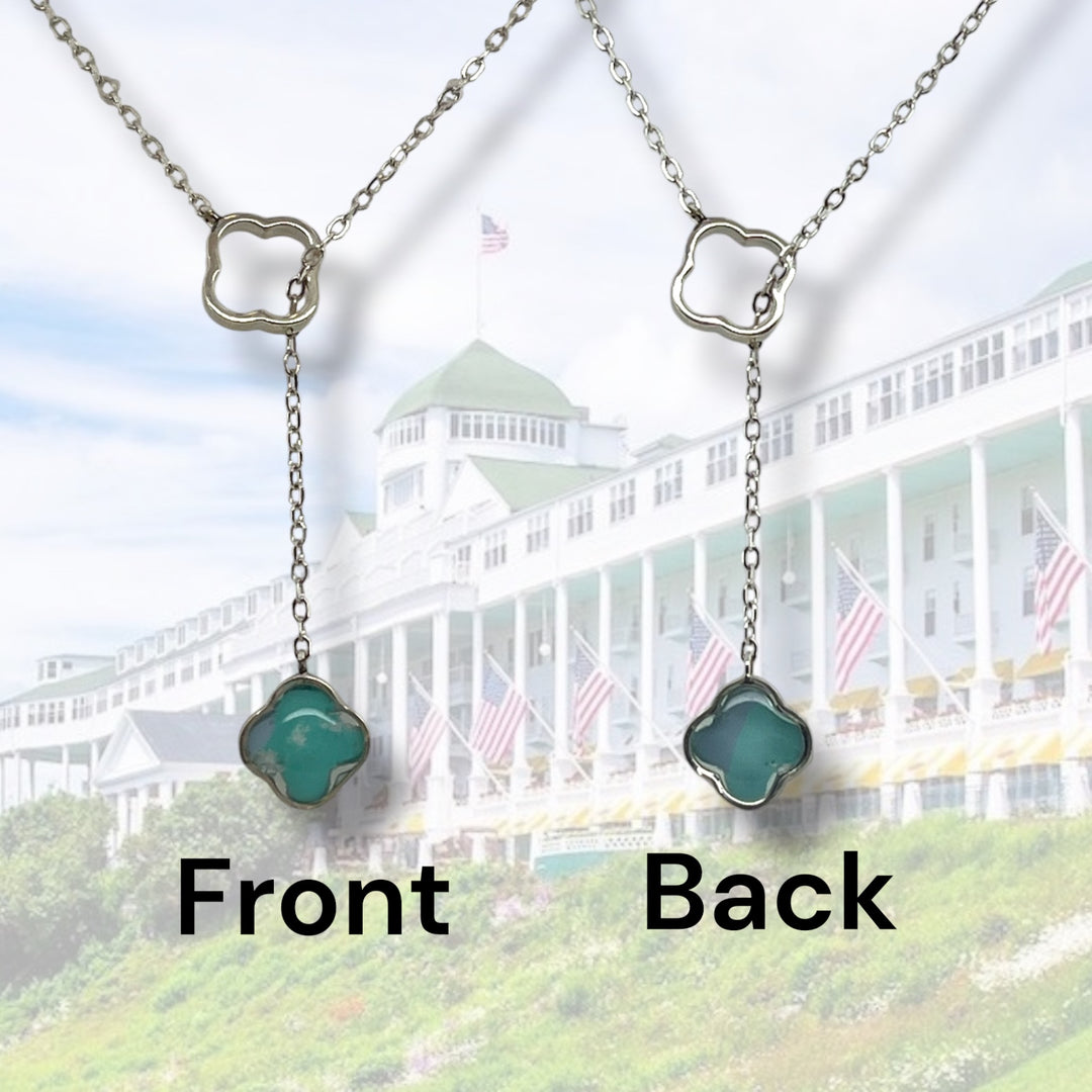 Crystal Lariat Necklace | Silver