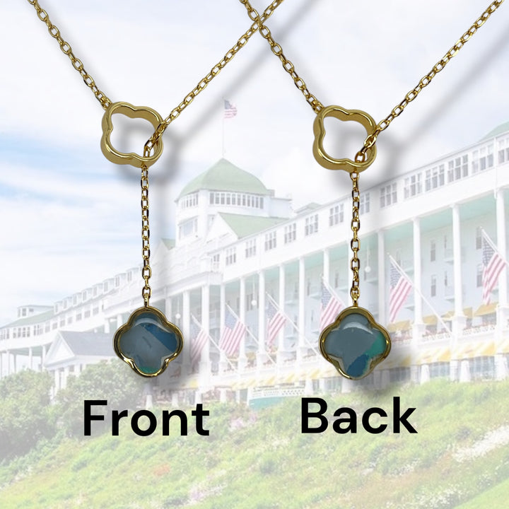 Crystal Lariat Necklace | Gold